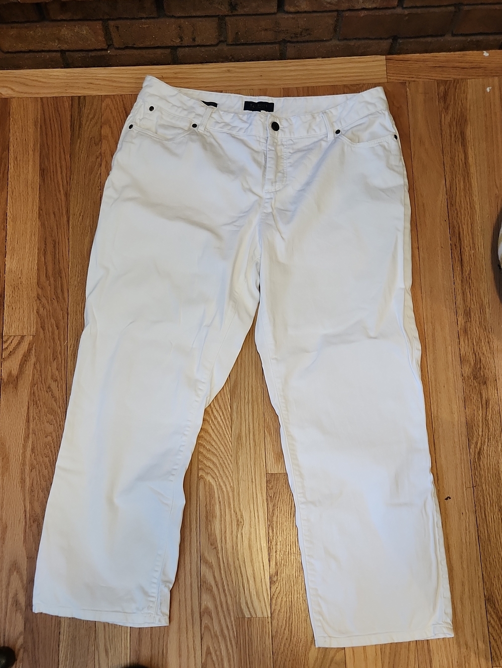 Talbots White Denim Jeans Cotton Blend Stretchy Plus Size Petite Euro Summer